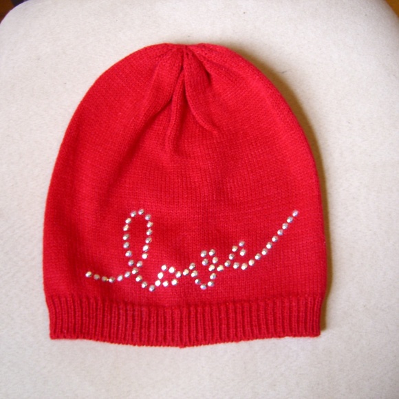 BRIGHT RED LOVE BEANIE HAT - Picture 1 of 3
